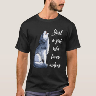 Nur ein Mädchen, das Lieben Wolfen Funny Women Wol T-Shirt