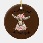 Nur ein Mädchen, das Lieben Ziegen Niedliche Ziege Keramik Ornament (Hinten)