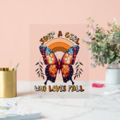 Nur ein Mädchen, das Lieben zum Erntedankfest stür Acrylschild (Hochzeit)