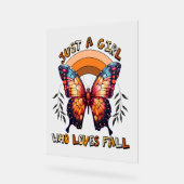 Nur ein Mädchen, das Lieben zum Erntedankfest stür Acrylschild (Winkel)