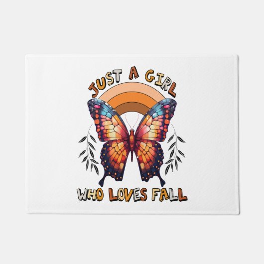 Nur ein Mädchen, das Lieben zum Erntedankfest stür Fußmatte (Vorderseite)