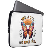 Nur ein Mädchen, das Lieben zum Erntedankfest stür Laptopschutzhülle (Vorne Rechts)