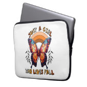 Nur ein Mädchen, das Lieben zum Erntedankfest stür Laptopschutzhülle (Vorderseite Links)