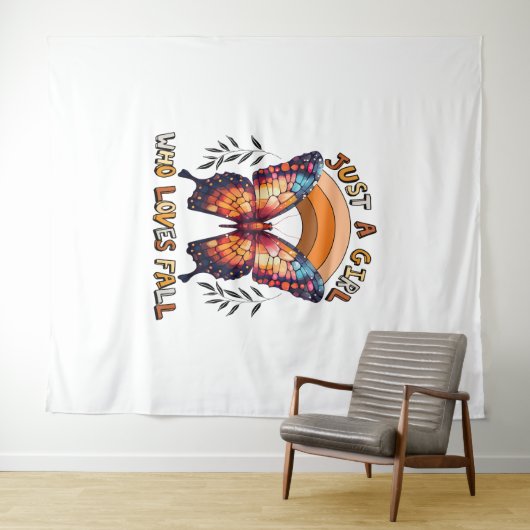 Nur ein Mädchen, das Lieben zum Erntedankfest stür Wandteppich (Beispiel (Horizontal))