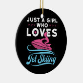 Nur ein Mädchen, das Lieben zum Skifahren bringt Keramik Ornament (Rechts)