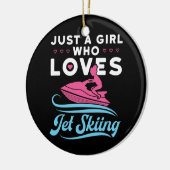 Nur ein Mädchen, das Lieben zum Skifahren bringt Keramik Ornament (Links)