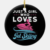 Nur ein Mädchen, das Lieben zum Skifahren bringt Keramik Ornament (Hinten)