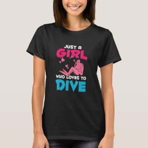 Nur ein Mädchen, das Lieben zum Tauchen Funny Scub T-Shirt