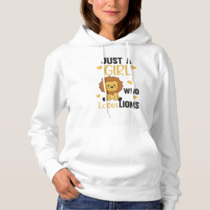 Nur ein Mädchen, das Lions Niedliche Löwen-Big-Cat Hoodie