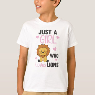Nur ein Mädchen, das Lions Niedliche Löwen-Big-Cat T-Shirt