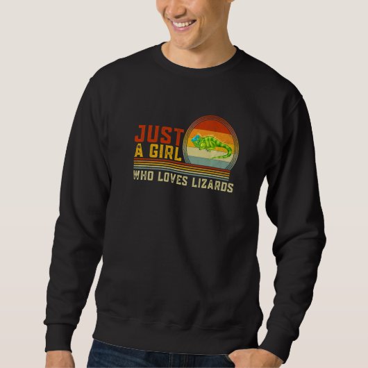 Nur ein Mädchen, das Lizards Niedliche Lizard Anim Sweatshirt (Vorderseite)