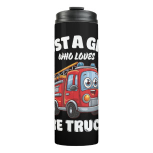 Nur ein Mädchen, das LKW-Lieben abgibt, Liebe für Thermosbecher