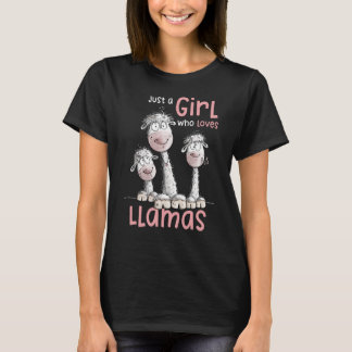 Nur ein Mädchen, das Llamas für Lama und Tier Lieb T-Shirt