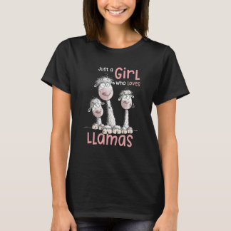 Nur ein Mädchen, das Llamas für Lama und Tier Lieb T-Shirt