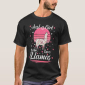Nur ein Mädchen, das Llamas für Mädchen Liebe T-Shirt (Vorderseite)