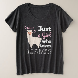 Nur ein Mädchen, das Llamas  Große Größe T-Shirt