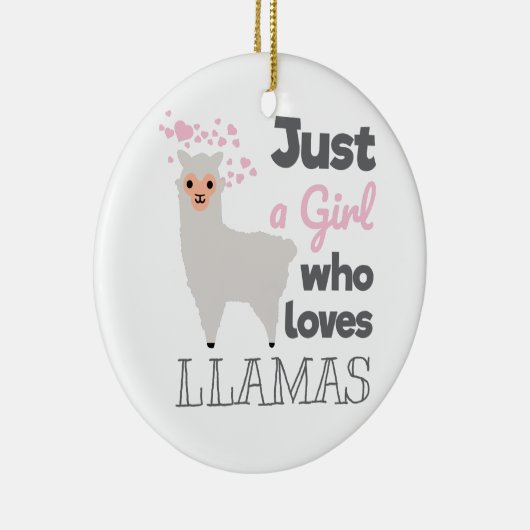 Nur ein Mädchen, das Llamas Keramik Ornament (Rechts)