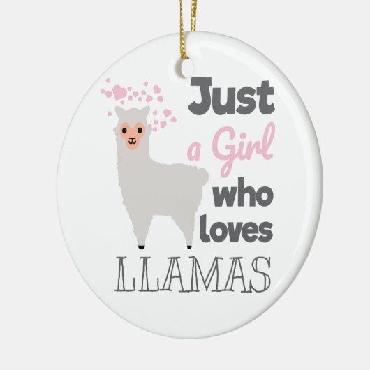 Nur ein Mädchen, das Llamas  Keramik Ornament (Links)