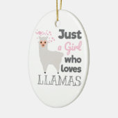 Nur ein Mädchen, das Llamas Keramik Ornament (Links)
