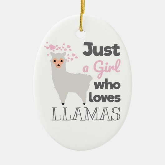 Nur ein Mädchen, das Llamas Keramik Ornament (Vorne)