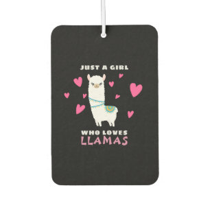 Nur ein Mädchen, das Llamas Liebe Autolufterfrischer