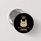 Nur ein Mädchen, das Llamas Liebe Button (Vorne & Hinten)