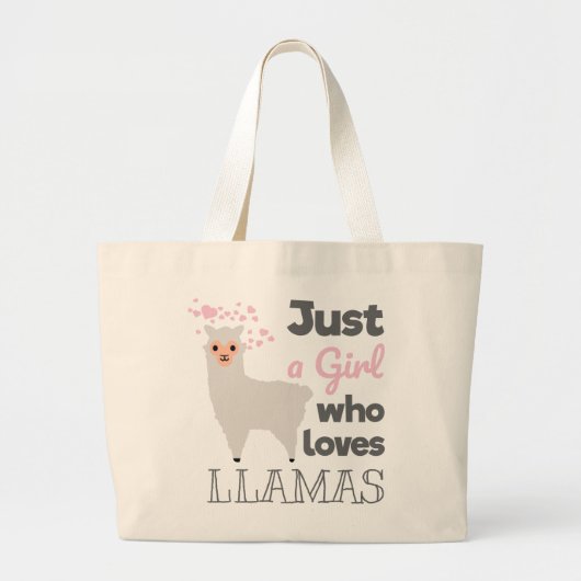 Nur ein Mädchen, das Llamas Liebe Jumbo Stoffbeutel (Vorne)