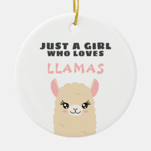 Nur ein Mädchen, das Llamas Liebe Keramik Ornament