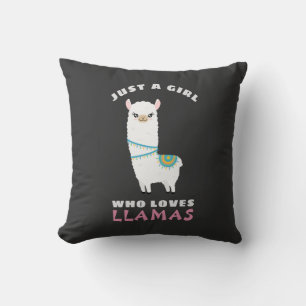 Nur ein Mädchen, das Llamas Liebe Kissen