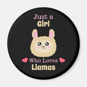 Nur ein Mädchen, das Llamas Liebe Magnet