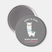 Nur ein Mädchen, das Llamas Liebe Magnet (Vorderseite/Rückseite)