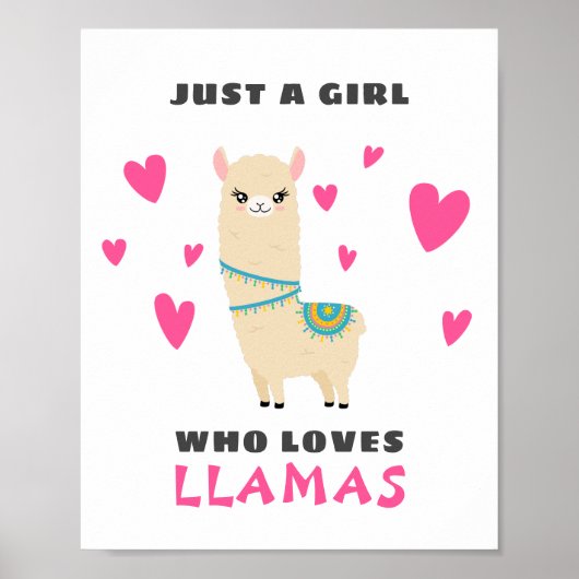 Nur ein Mädchen, das Llamas Liebe Poster (Vorne)
