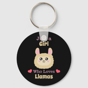 Nur ein Mädchen, das Llamas Liebe Schlüsselanhänger
