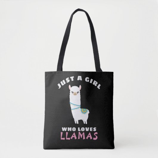Nur ein Mädchen, das Llamas Liebe Tasche (Vorderseite)