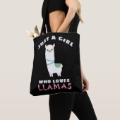 Nur ein Mädchen, das Llamas Liebe Tasche (Von Nahem)