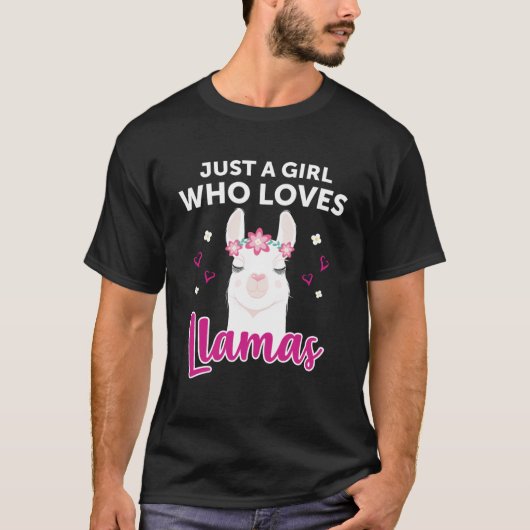 Nur ein Mädchen, das Llamas Llama Liebe Herzlich W T-Shirt (Vorderseite)