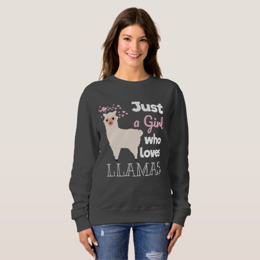Nur ein Mädchen, das Llamas Sweatshirt (Vorne ganz)