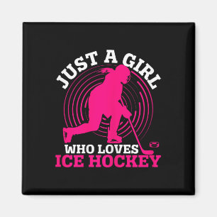 Nur ein Mädchen, das Mädchen mit Eishockey liebt E Magnet