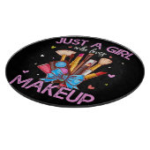 Nur ein Mädchen, das Make-up liebt Schneidebrett (Ecke)