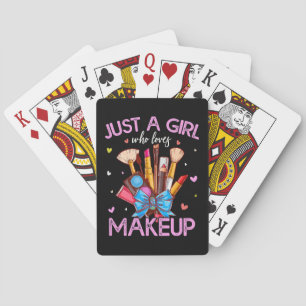 Nur ein Mädchen, das Make-up liebt Spielkarten