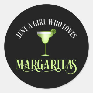 Nur ein Mädchen, das Margaritas Lieben Runder Aufkleber
