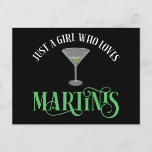 Nur ein Mädchen, das Martinis liebt Postkarte