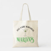Nur ein Mädchen, das Martinis liebt Tragetasche (Rückseite)