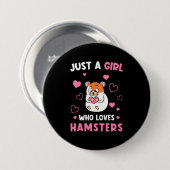 Nur ein Mädchen, das meine Hamster Liebe Button (Vorne & Hinten)