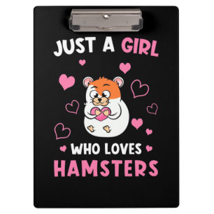 Nur ein Mädchen, das meine Hamster Liebe Klemmbrett