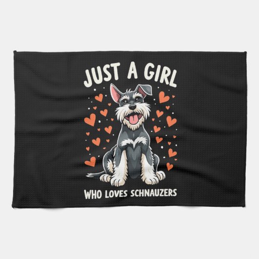 Nur ein Mädchen, das Miniature Schnauzer Lieben Geschirrtuch (Horizontal)