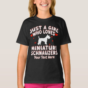 Nur ein Mädchen, das Miniature Schnauzer liebt, in T-Shirt