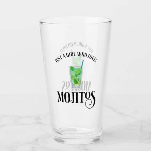 Nur ein Mädchen, das Mojitos Lieben Glas (Vorderseite)