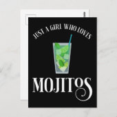 Nur ein Mädchen, das Mojitos Lieben Postkarte (Vorne/Hinten)