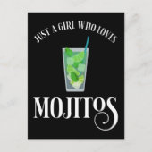 Nur ein Mädchen, das Mojitos Lieben Postkarte (Vorderseite)